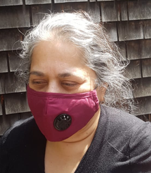 Mitali with mask on